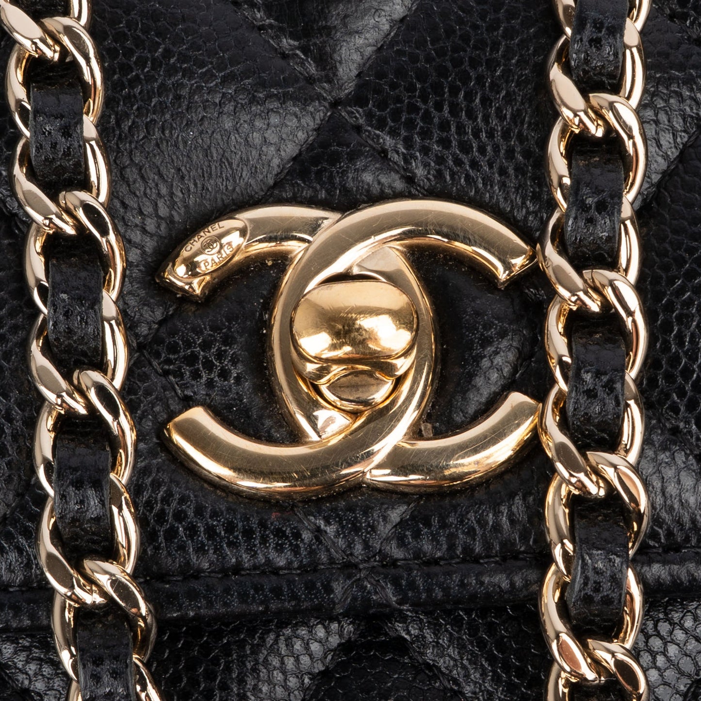 Chanel Quilted Caviar Leather Coco Top Handle Single Flap Handbag