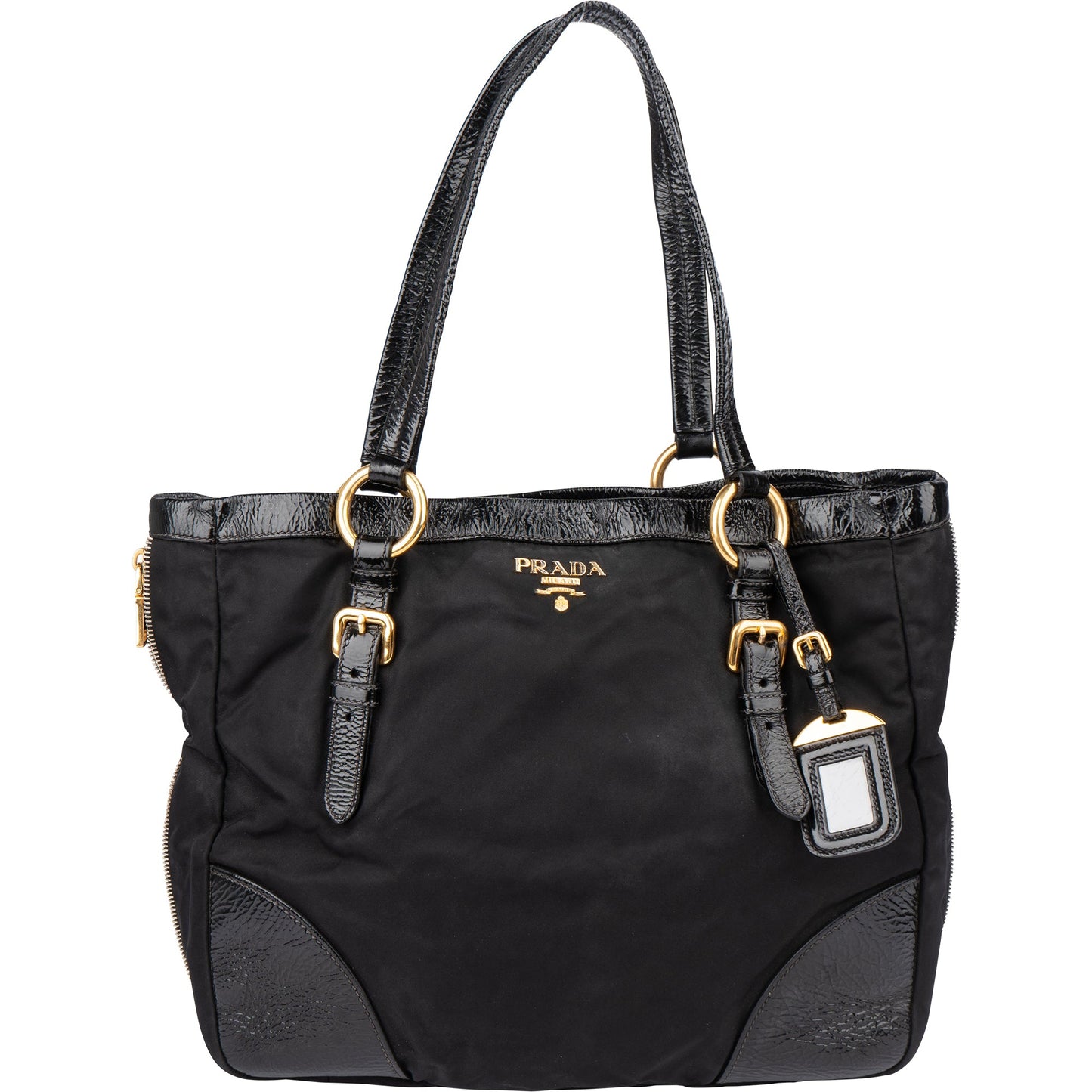 Prada Black Nylon Zipper Handbag
