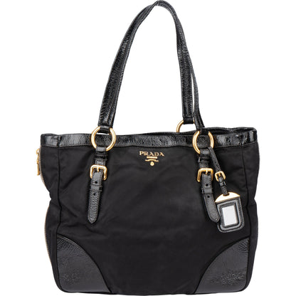 Prada Black Nylon Zipper Handbag