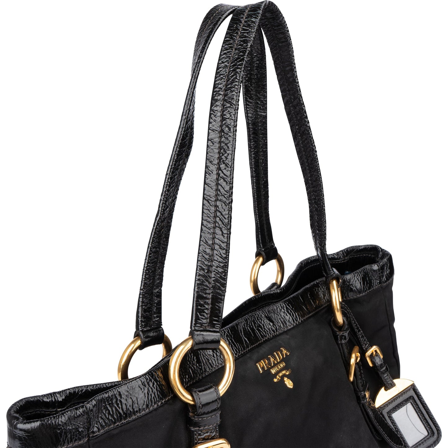 Prada Black Nylon Zipper Handbag