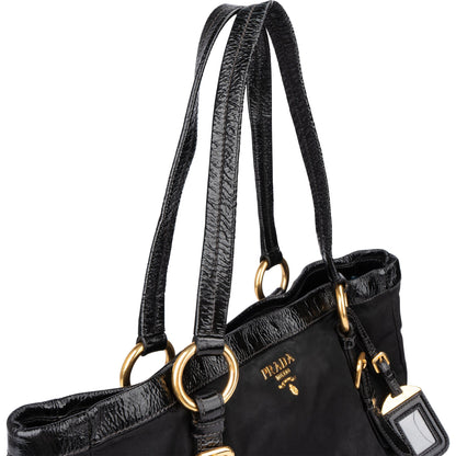 Prada Black Nylon Zipper Handbag