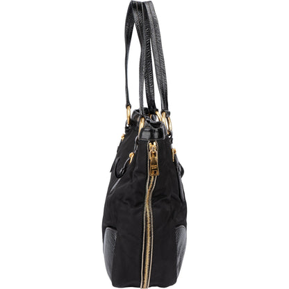 Prada Black Nylon Zipper Handbag