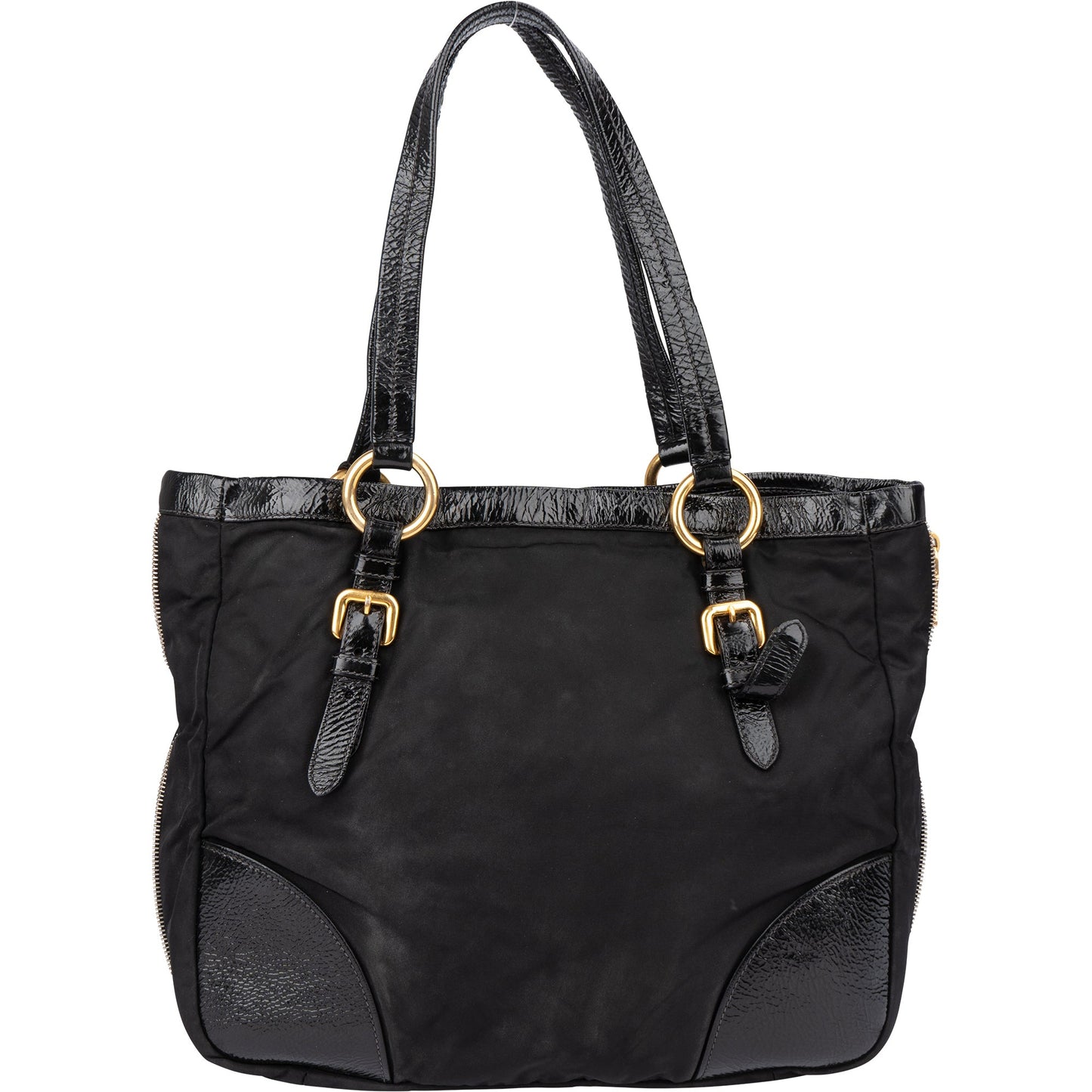 Prada Black Nylon Zipper Handbag