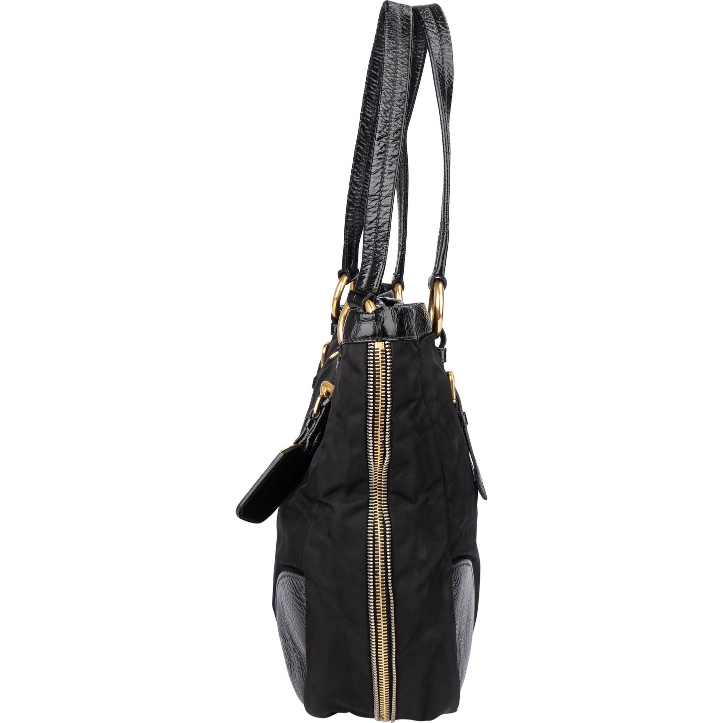 Prada Black Nylon Zipper Handbag