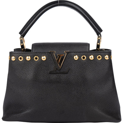 Louis Vuitton Noir Taurillon Pins Capucines PM Handbag