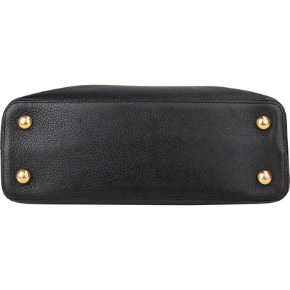 Louis Vuitton Noir Taurillon Pins Capucines PM Handbag
