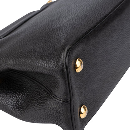 Louis Vuitton Noir Taurillon Pins Capucines PM Handbag