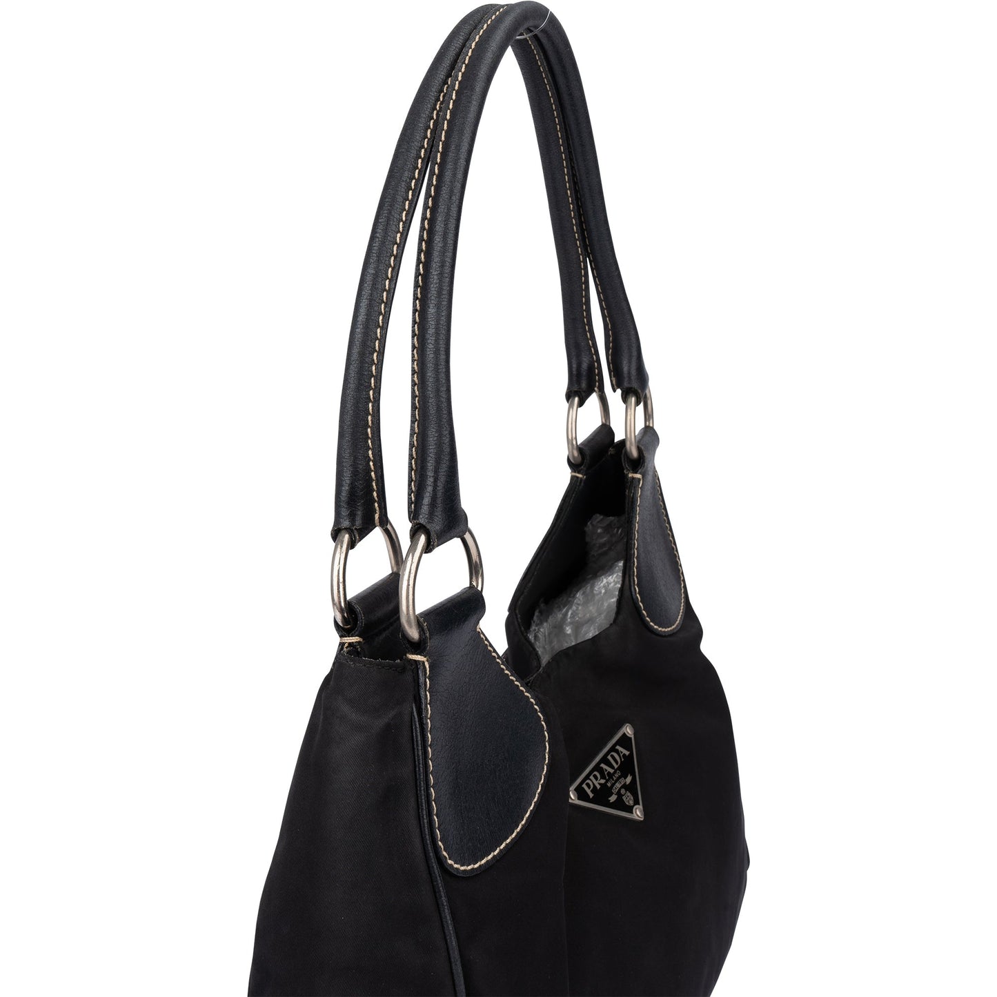 Prada Black Nylon Triangle Handbag