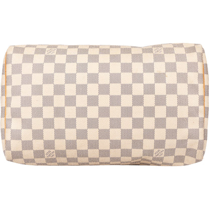 Louis Vuitton Damier Azur Monogram Speedy 30 Handbag