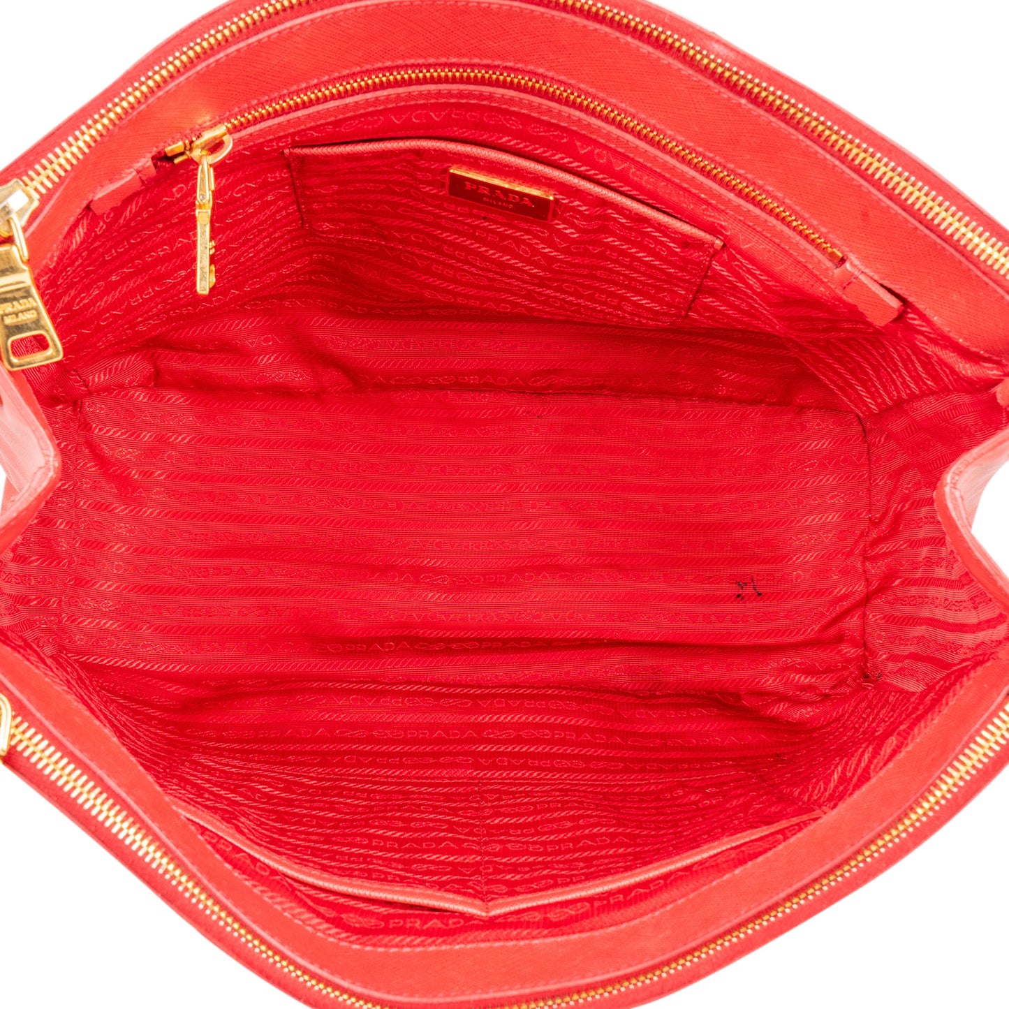 Prada Red Saffiano Leather Galleria Handbag
