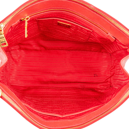 Prada Red Saffiano Leather Galleria Handbag