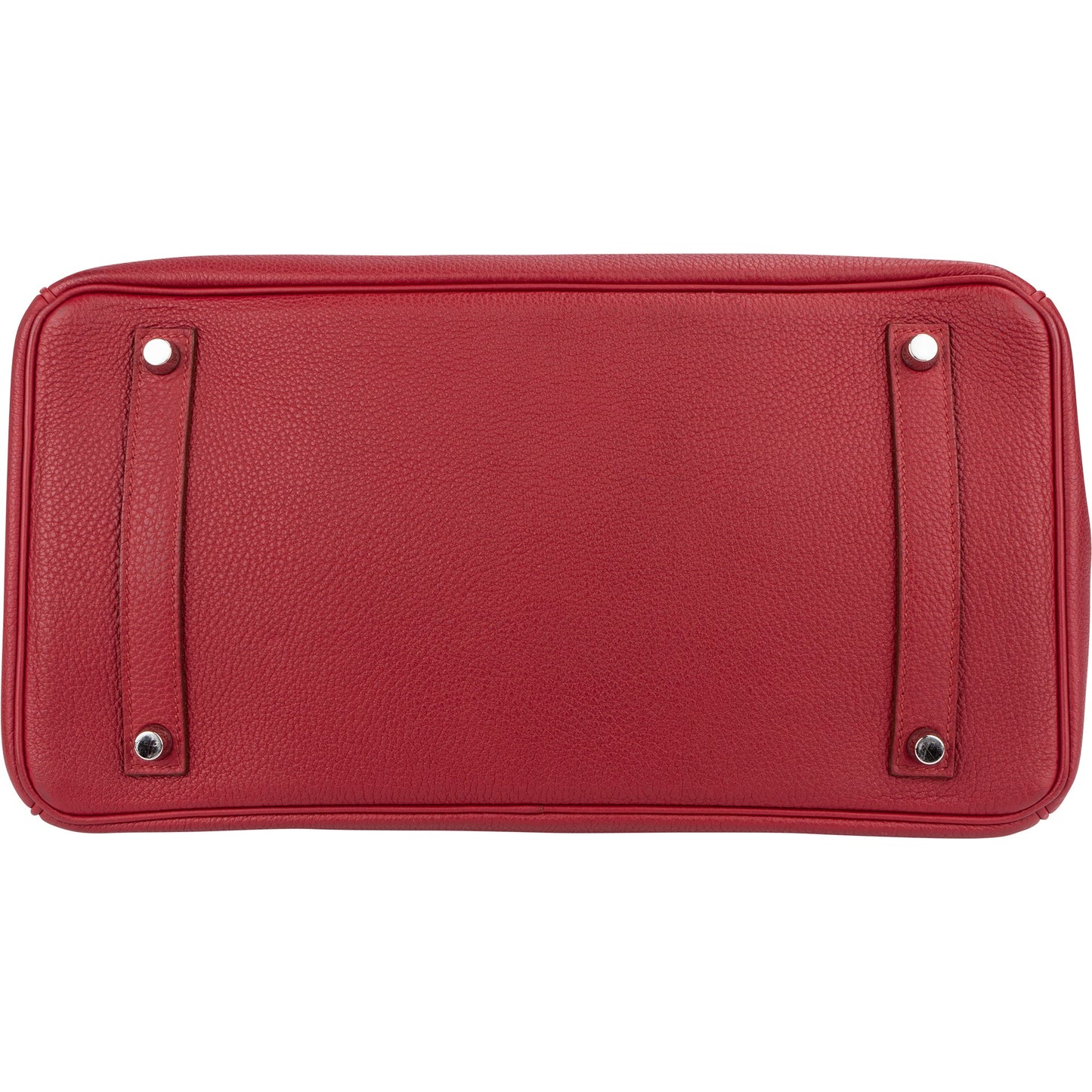 Hermès Clemence Leather Palladium Rouge H Birkin 35 Handbag