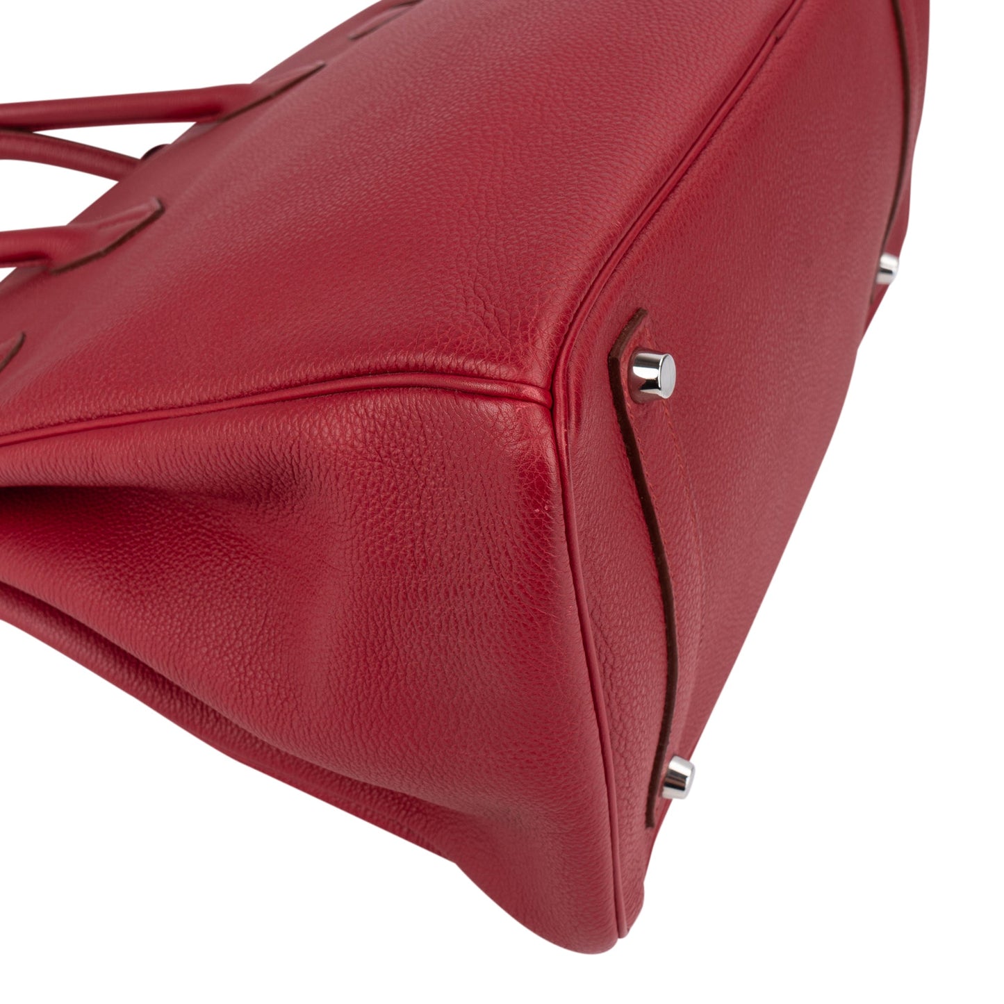 Hermès Clemence Leather Palladium Rouge H Birkin 35 Handbag