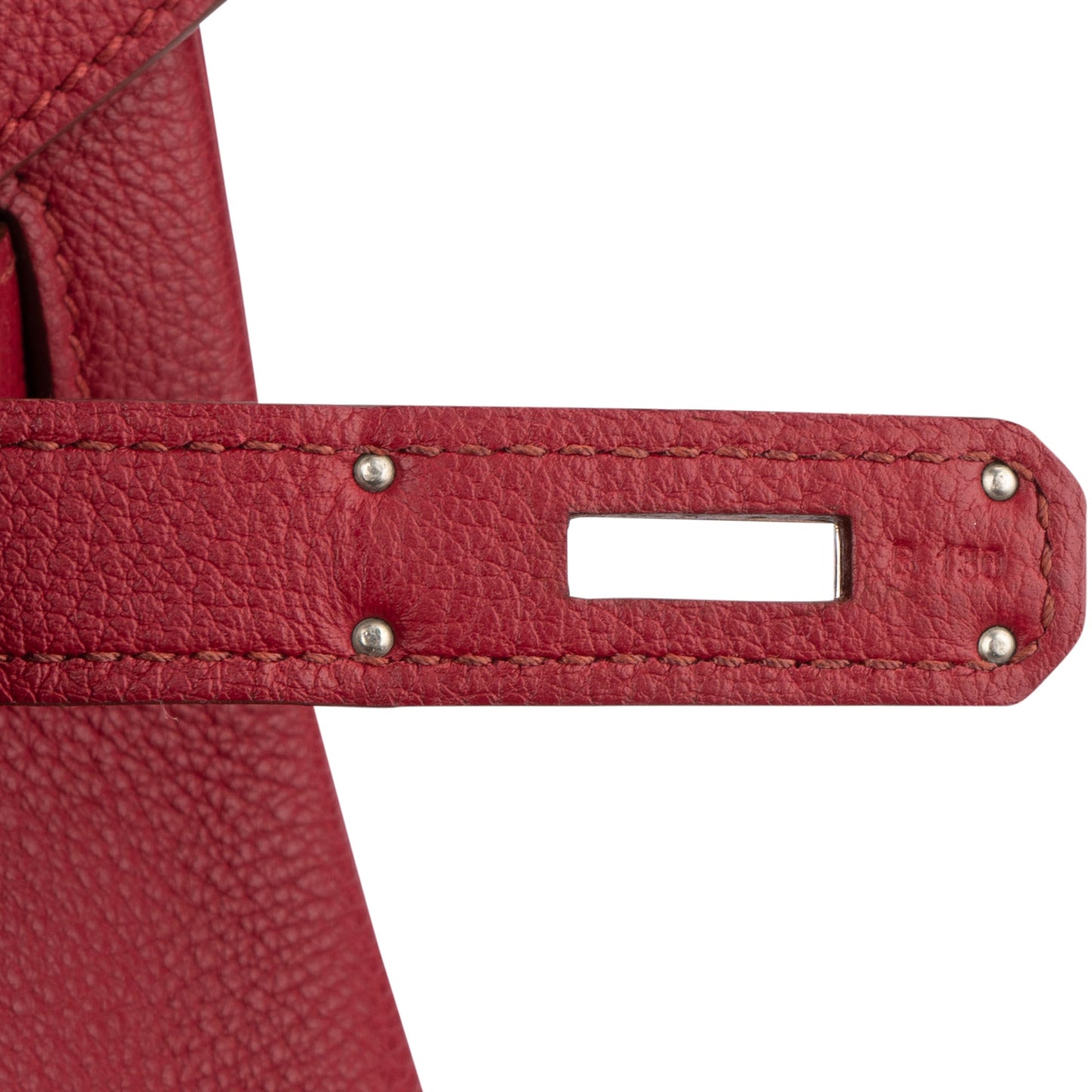 Hermès Clemence Leather Palladium Rouge H Birkin 35 Handbag
