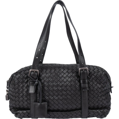 Bottega Veneta Black Intrecciato Leather