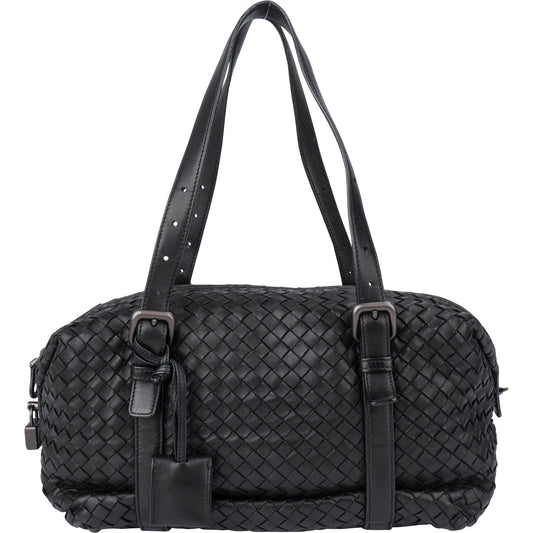 Bottega Veneta Black Intrecciato Leather