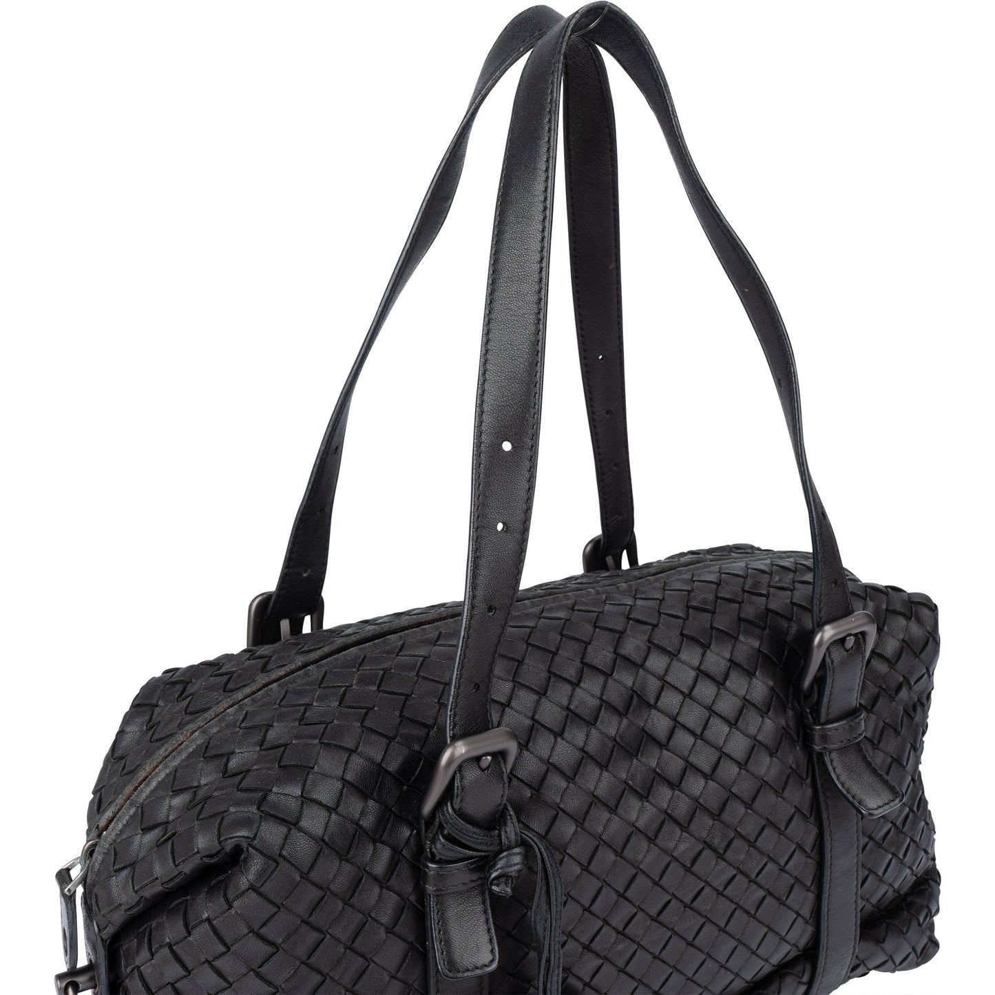 Bottega Veneta Black Intrecciato Leather
