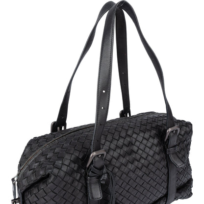 Bottega Veneta Black Intrecciato Leather