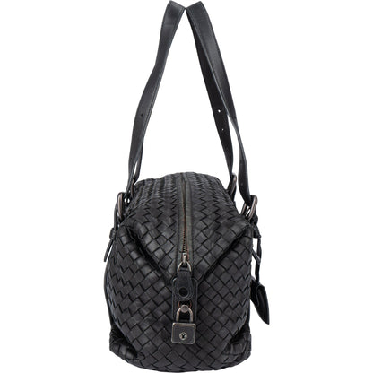 Bottega Veneta Black Intrecciato Leather