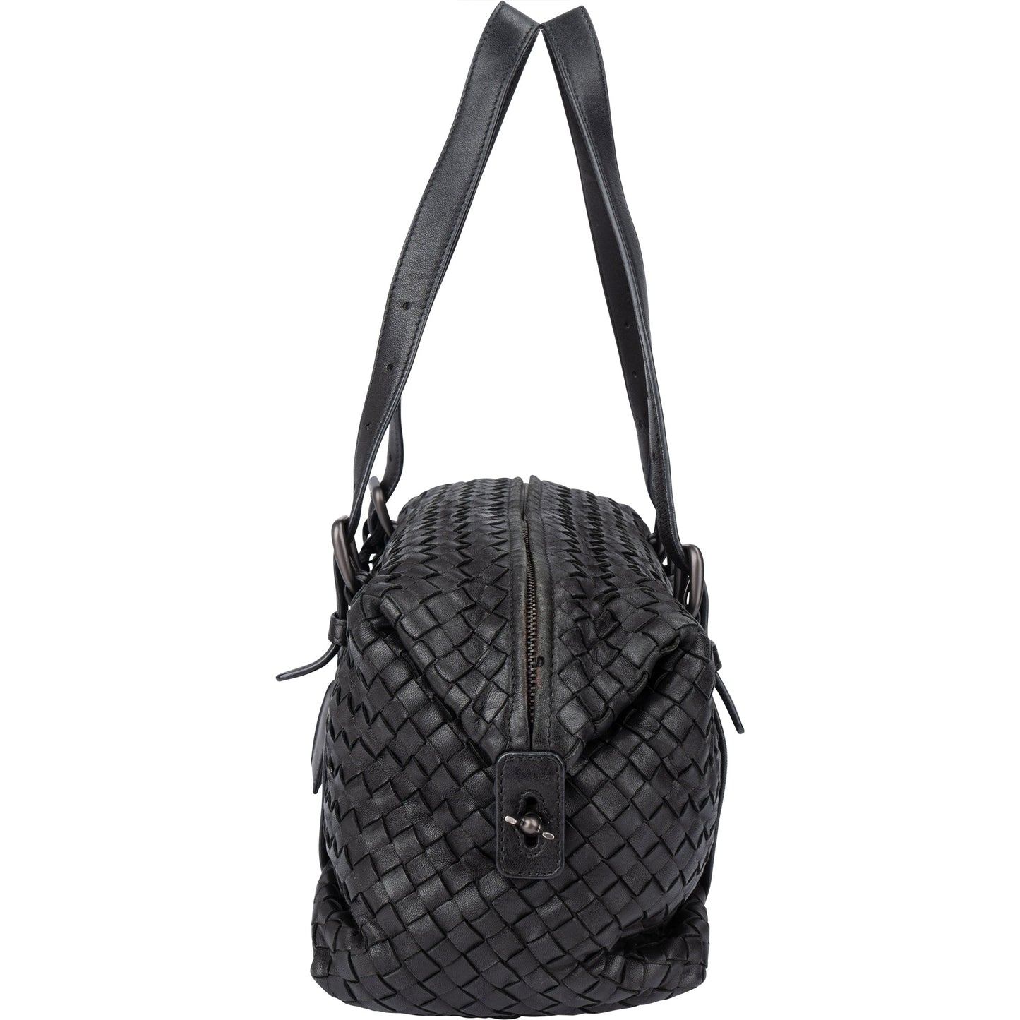 Bottega Veneta Black Intrecciato Leather