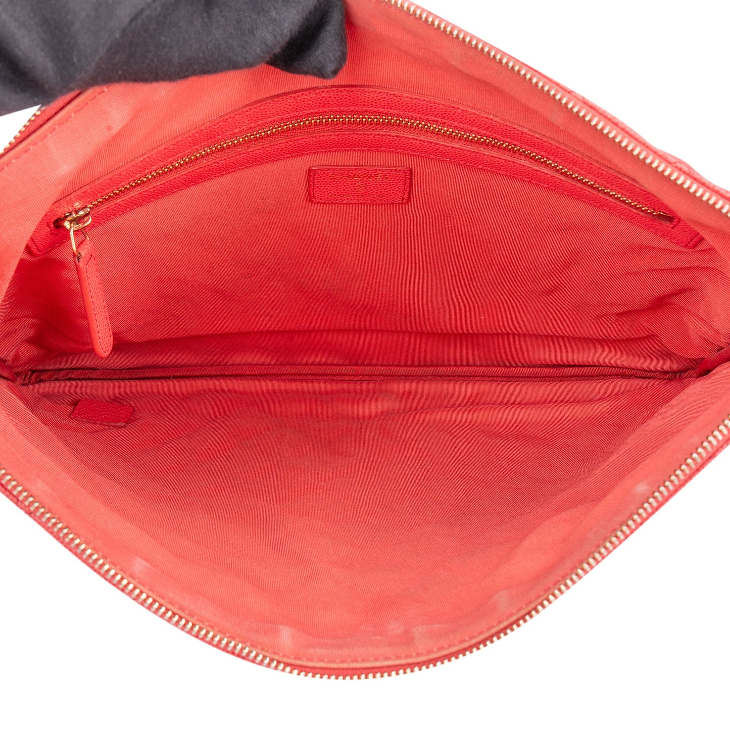 Chanel Quilted Caviar Leather CC Clutch