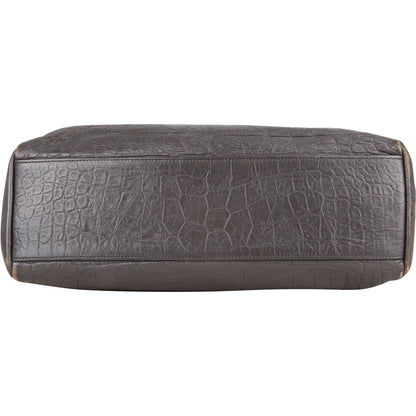 Saint Laurent Grey Croco Optic Leather West Hollywood Crossbody Bag