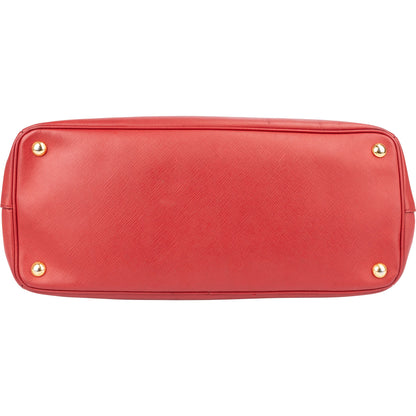 Prada Red Saffiano Leather Galleria Handbag
