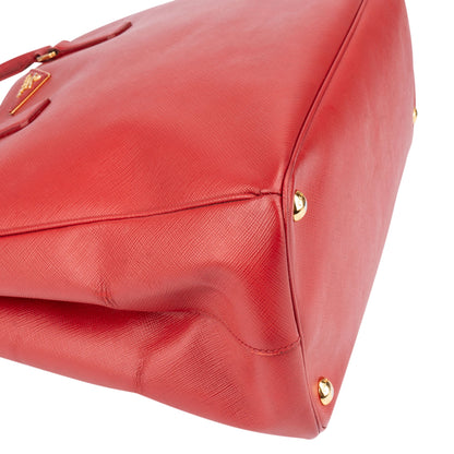 Prada Red Saffiano Leather Galleria Handbag