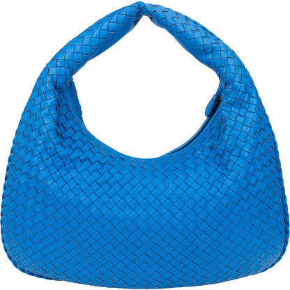 Bottega Veneta Blue Intrecciato Leather Belly Hobo Bag