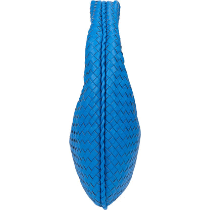 Bottega Veneta Blue Intrecciato Leather Belly Hobo Bag