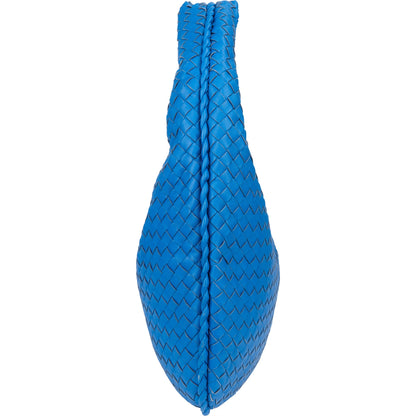 Bottega Veneta Blue Intrecciato Leather Belly Hobo Bag