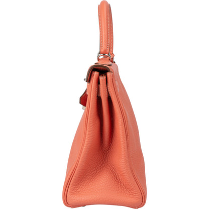 Hermès Crevette Taurillon Clemence Kelly 28 Retourne Handbag