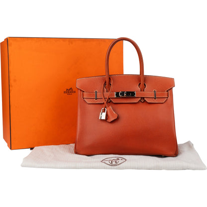 Hermès Birkin 30 Ardennes Leather Palladium Hardware Handbag