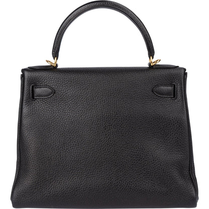 Hermès Noir Togo Leather Kelly 28 Handbag