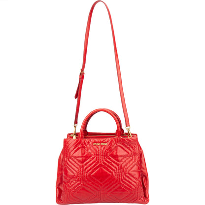Miu Miu Quilted Leather City Handbag