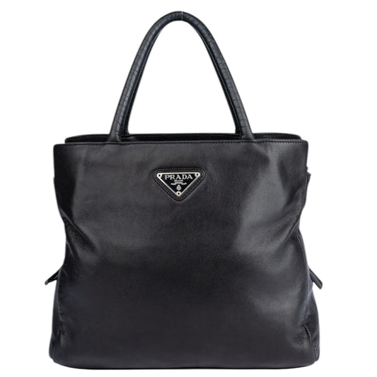 Prada Black Triangle Leather Handbag