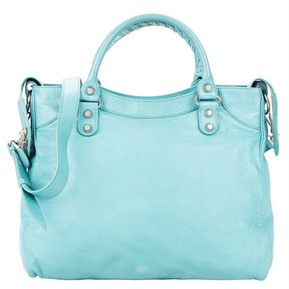 Balenciaga Blue Leather The City Handbag