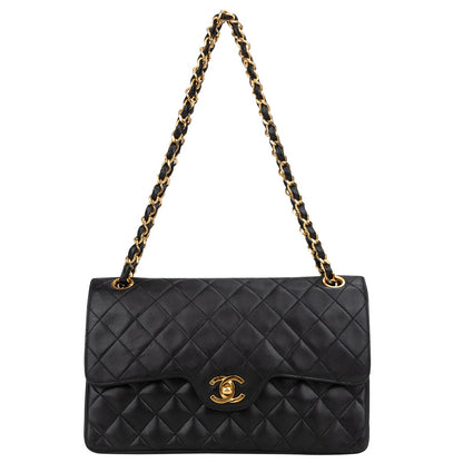 Chanel Quilted Lambskin 24K Gold Medium Double Flap Crossbody Bag