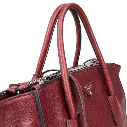 Prada Glace Calf Leather Twin
Pocket Shopper Handbag