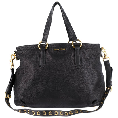 Miu Miu Vitello Leather Tote Bag