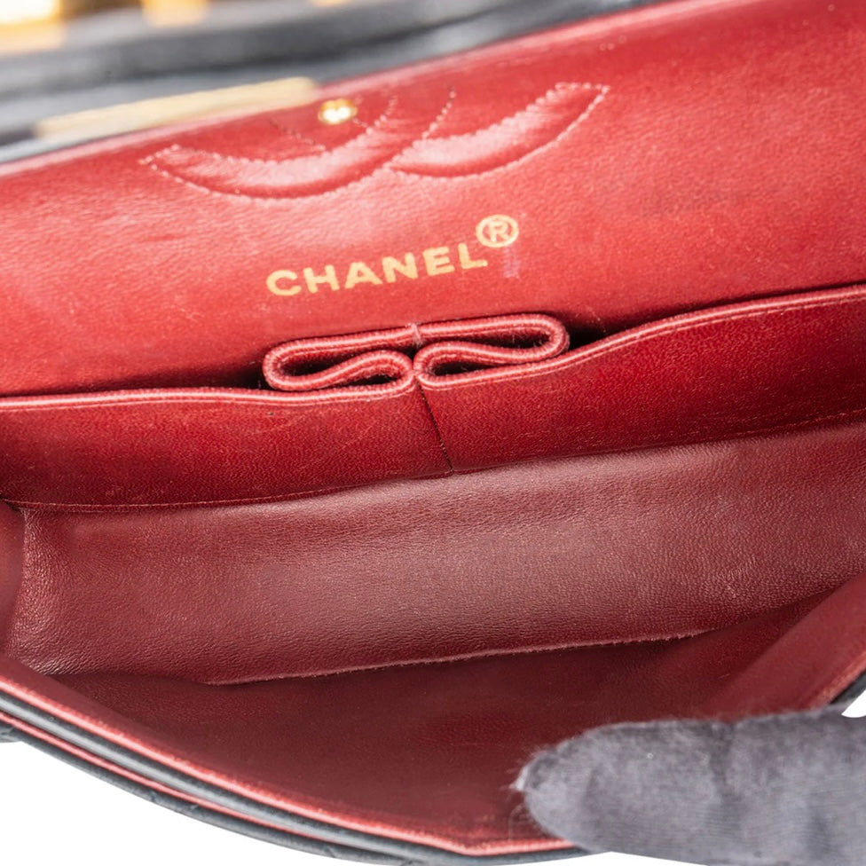Chanel Quilted Lambskin 24K Gold Medium Double Flap Crossbody Bag