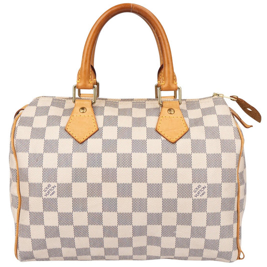 Louis Vuitton Damier Azur Monogram Speedy 25 Handbag