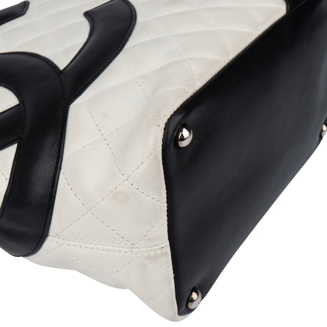 Chanel Quilted Bicolor Lambskin Cambon Handbag