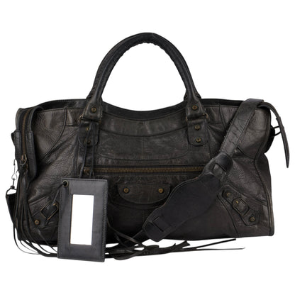 Balenciaga Black Leather City Handbag