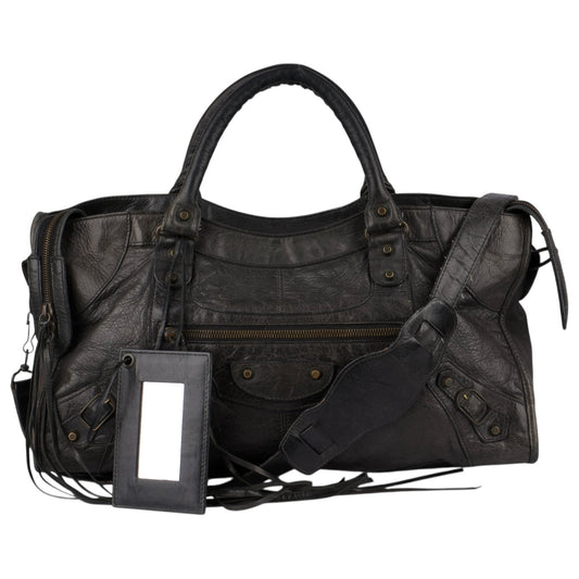 Balenciaga Black Leather City Handbag