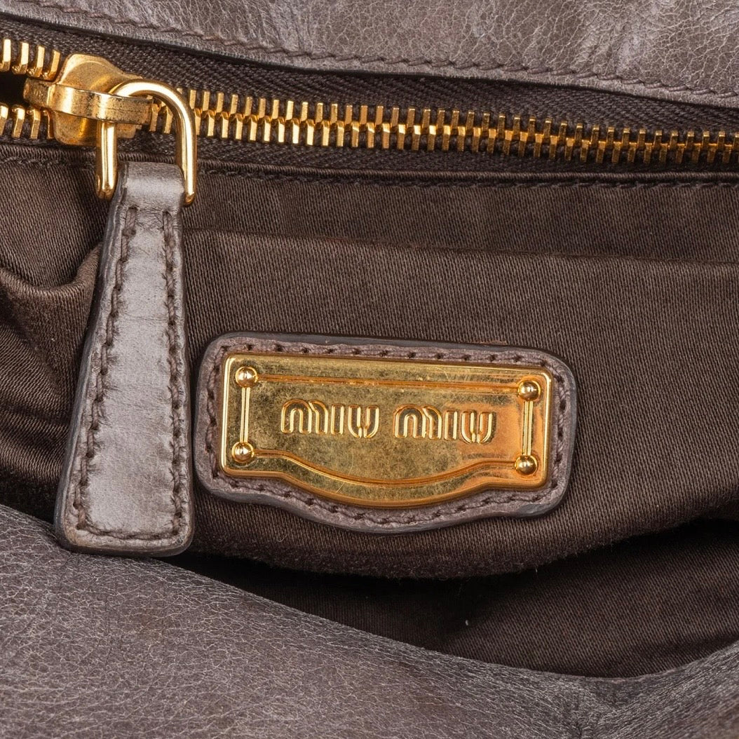 Miu Miu Vitello Lux Leather City Handbag