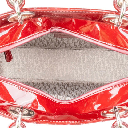 Christian Dior Quilted Patent Leather Lady Dior Handbag