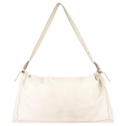 Fendi White Whipstitch Leather Shoulder Bag