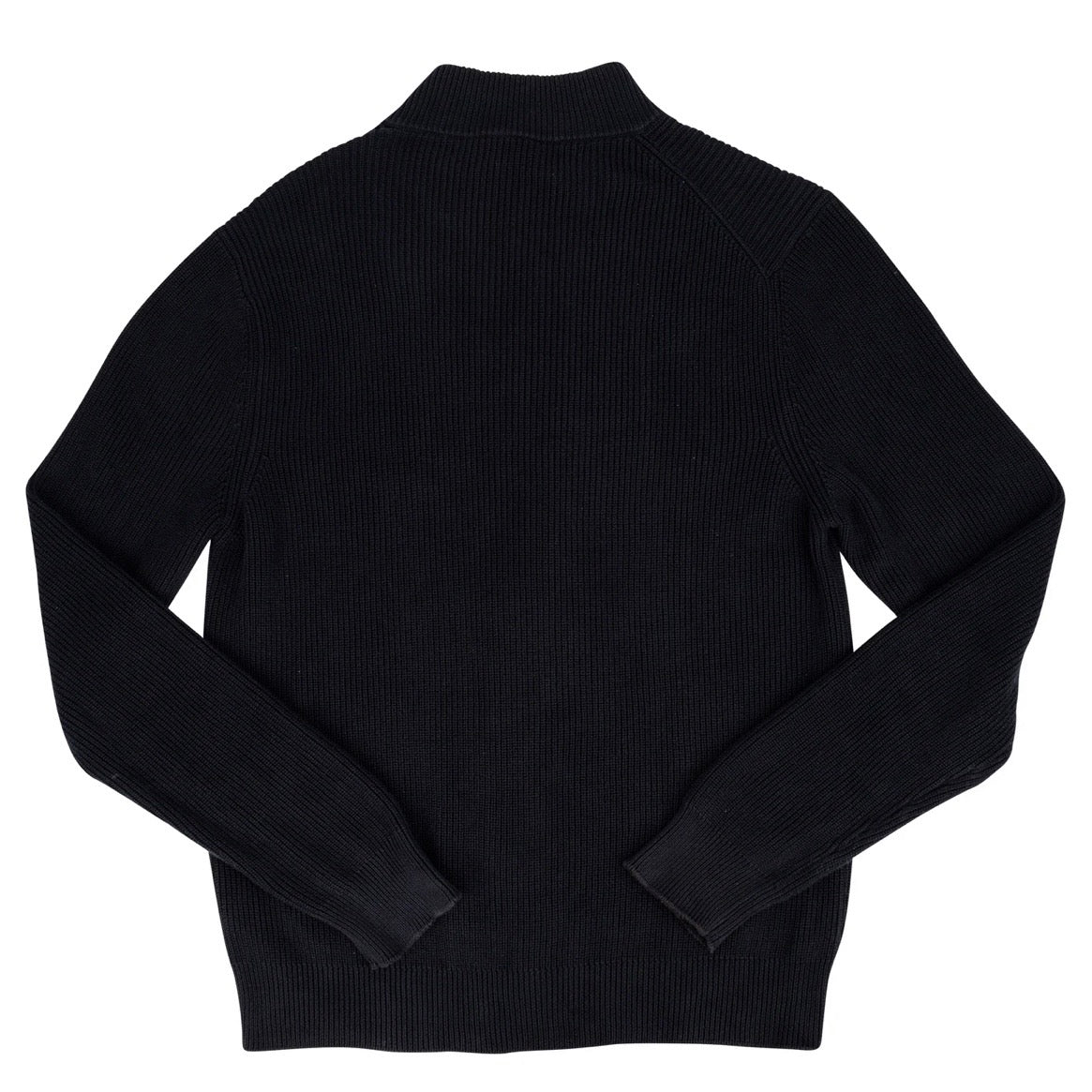 Hermès Black Strick Ribbed Zip-Up Cardigan (L)