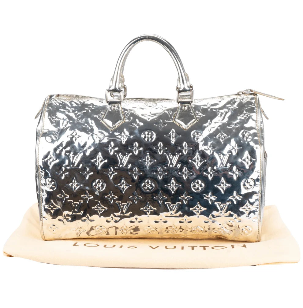 Louis Vuitton Silver Mirror Monogram Edition Speedy 35